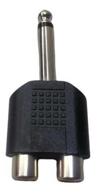 Adaptador Copla Audio 2 Rca Hembra A Plug 6,3mm Macho