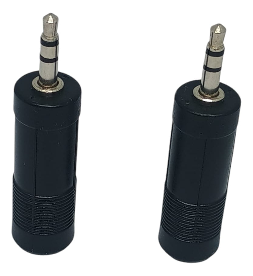 X2 Adaptador Audio 6.3mm Hembra A Plug 3.5mm Macho Estereo