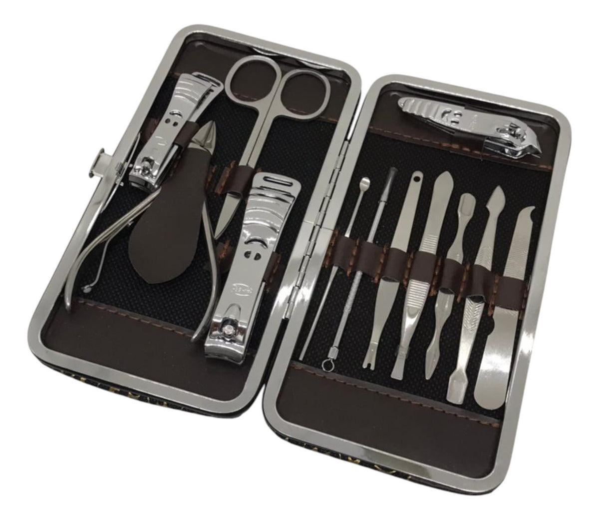 Set Manicure Pedicure Acero Inoxidable Con Estuche 12 Piezas