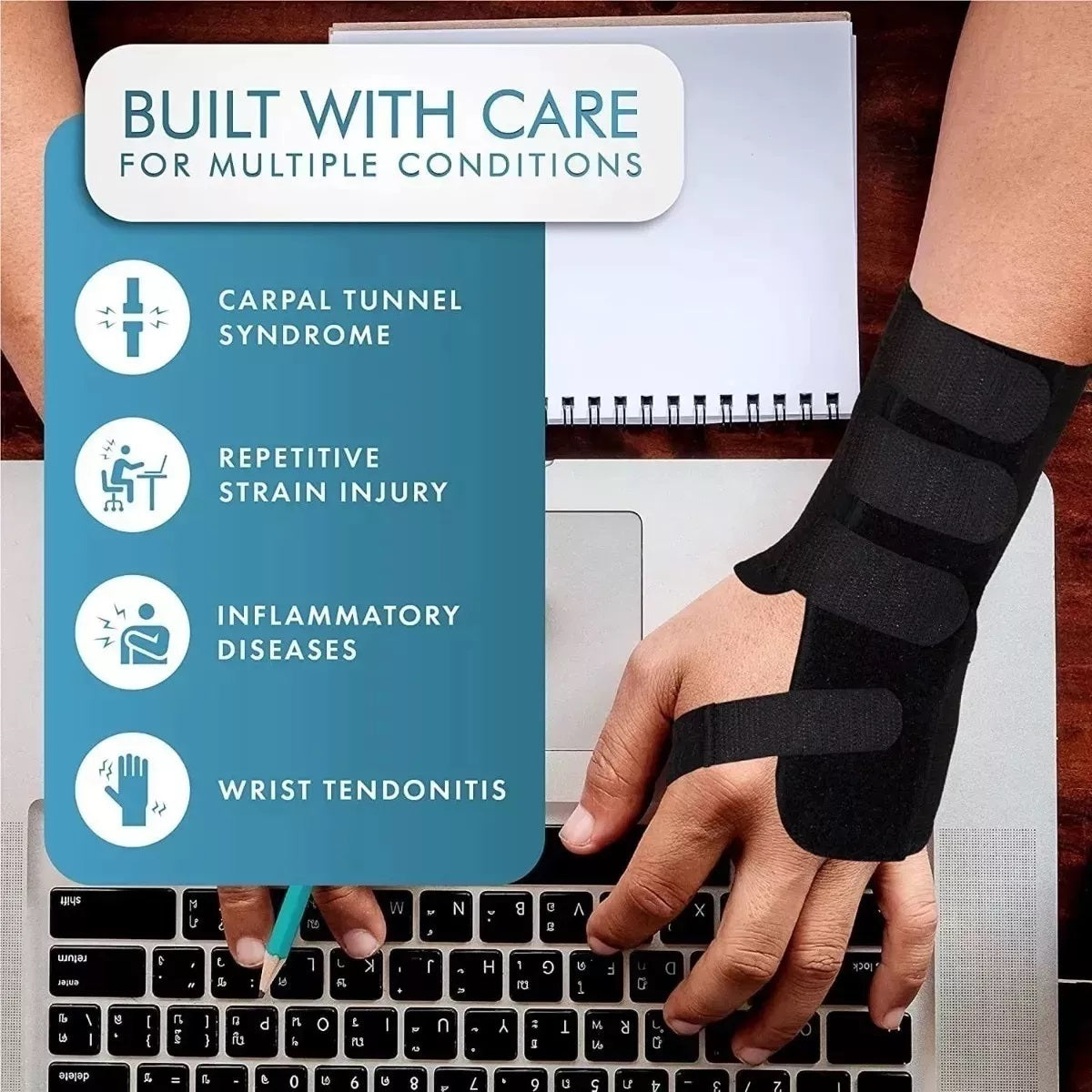 Ferula Muñequera Mano Derecha Marinshop Inmovilizador De Muñeca Ferula Ortopedica Muñequera Con Barra De Soporte Derecha