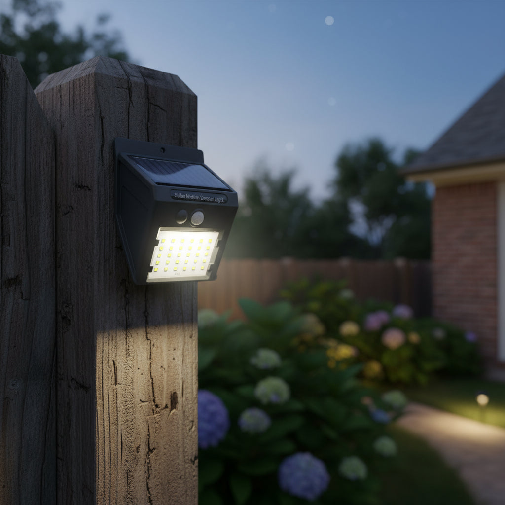 Luz Led Lámpara Foco Aplique Pared 30led Exterior Con Sensor