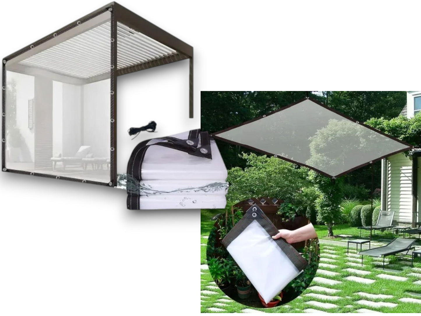 Lona Transparente Impermeable 3x3 mts