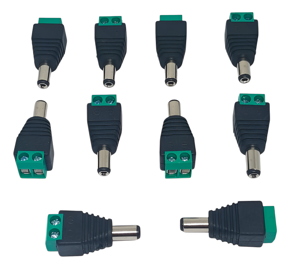 Pack Conector Macho De Poder Dc Cámaras 10 Unidades