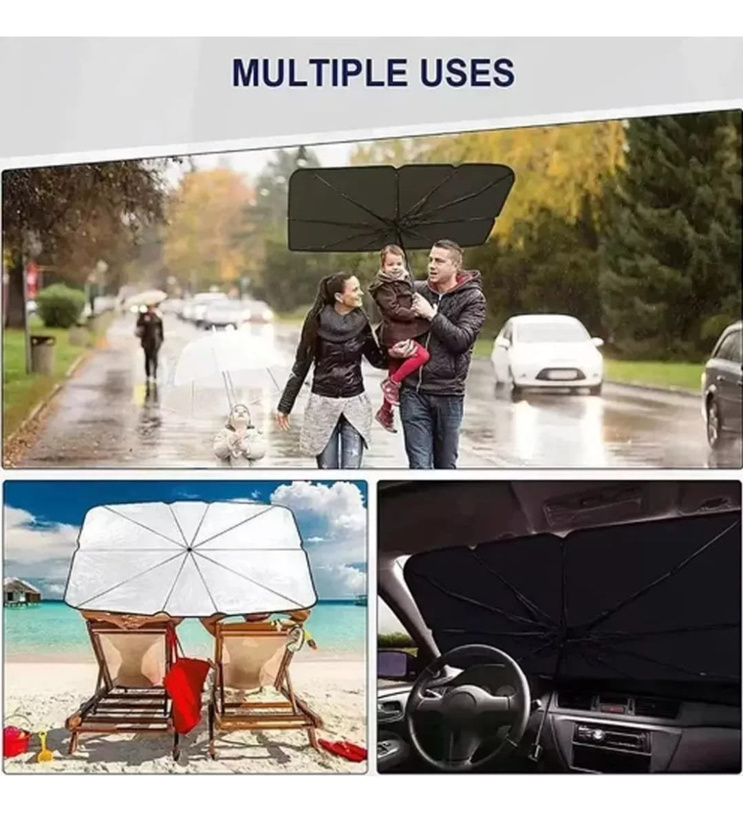 Parasol De Auto Quitasol De Parabrisa Tipo Sombrilla