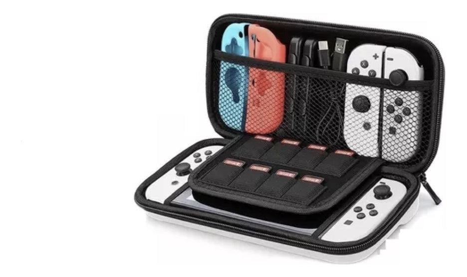 Estuche Protector Duro Y Lamina Mica Nintendo Switch Oled