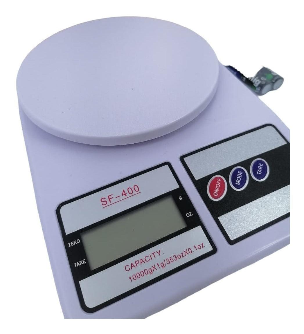 Balanza De Cocina Digital Electronic Sf-400 10kg Blanco