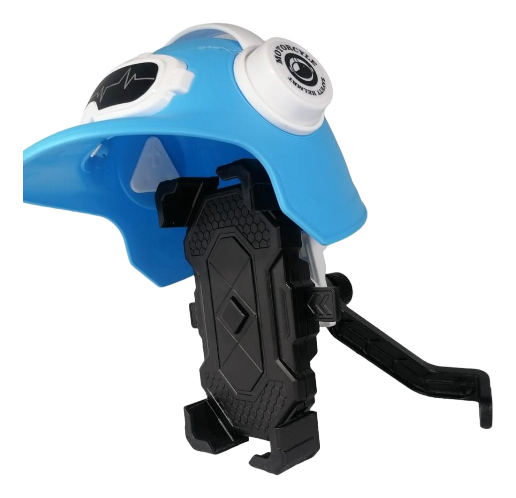 Soporte Celular Moto Con Casco Impermeable Parasol Y Lluvia