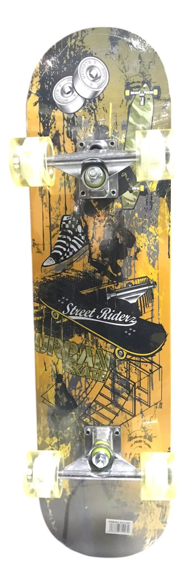 Tabla De Skate Completa 7 Capas Luz Led