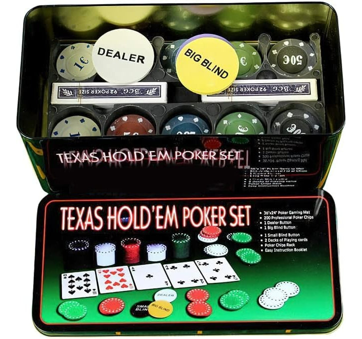 Set De Poker Texas Holdem 200 Fichas Profesional Set Caja