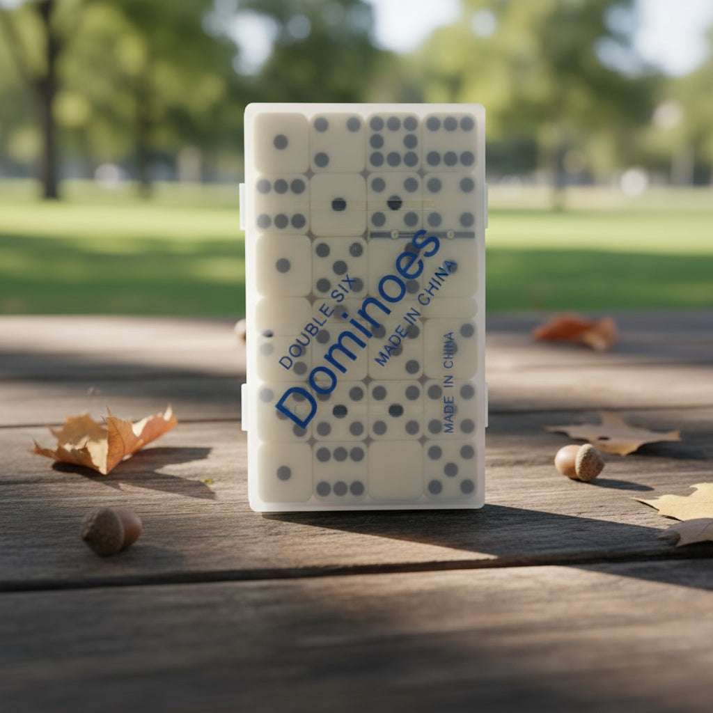 Dominó Estuche Plástico Dura 28 Pza Tamaño Grande 17 X 10 Cm