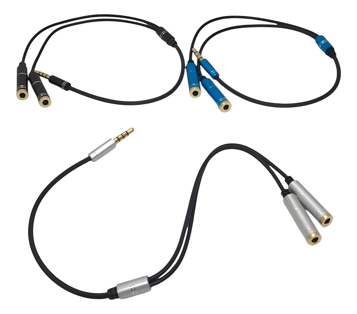 Cable Adaptador Audio Auxiliar 3.5mm Macho A 2 Hembra