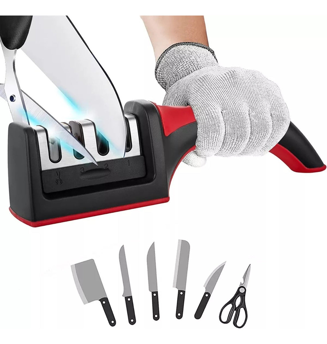 Afilador De Cuchillos Y Tijeras Amolador Portatil Manual