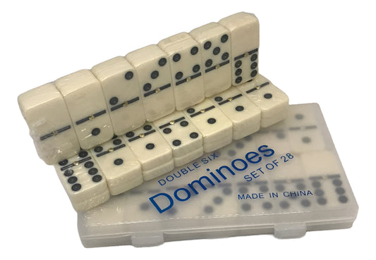 Dominó Estuche Plástico Dura 28 Pza Tamaño Grande 17 X 10 Cm