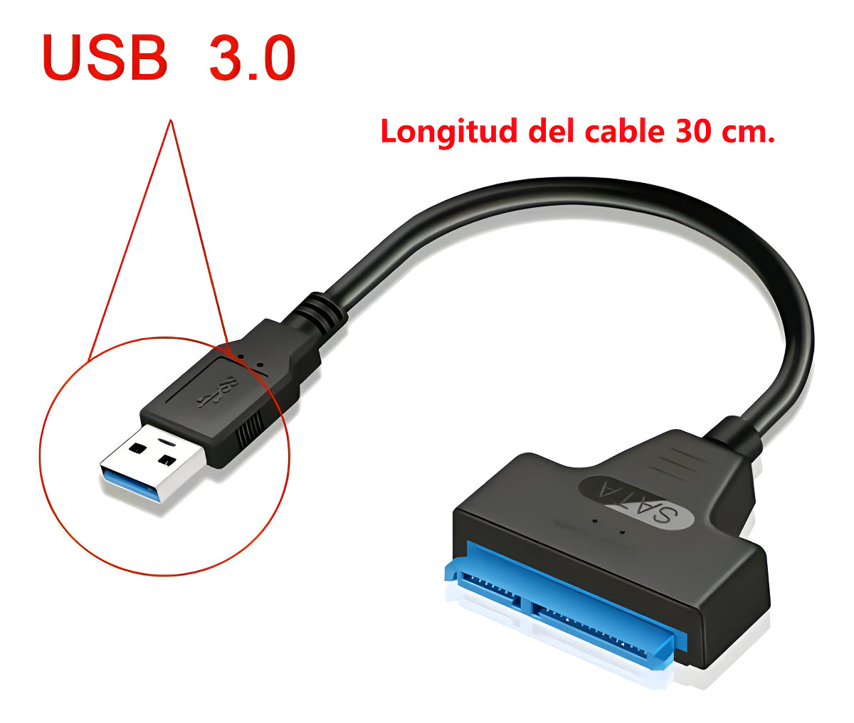 Adaptador Usb 3.0 A Sata Iii Para Discos Duros Sdd Hdd De 2,