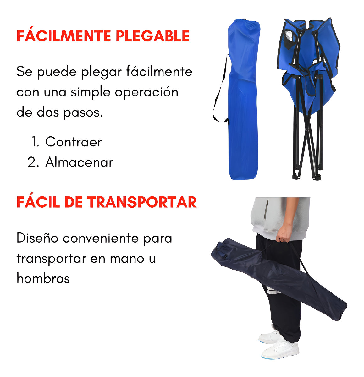 Silla Plegable Camping Playa Picnic Con Porta Vasos Color Azul