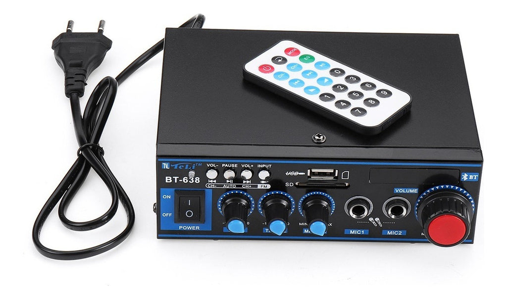 Mini Amplificador Bluetooth Digital Hifi 2ch Color Negro Feelsales
