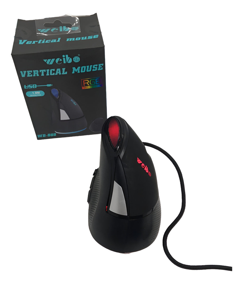 Mouse Raton Weibo Vertical Rgb Alambrico Wb-888