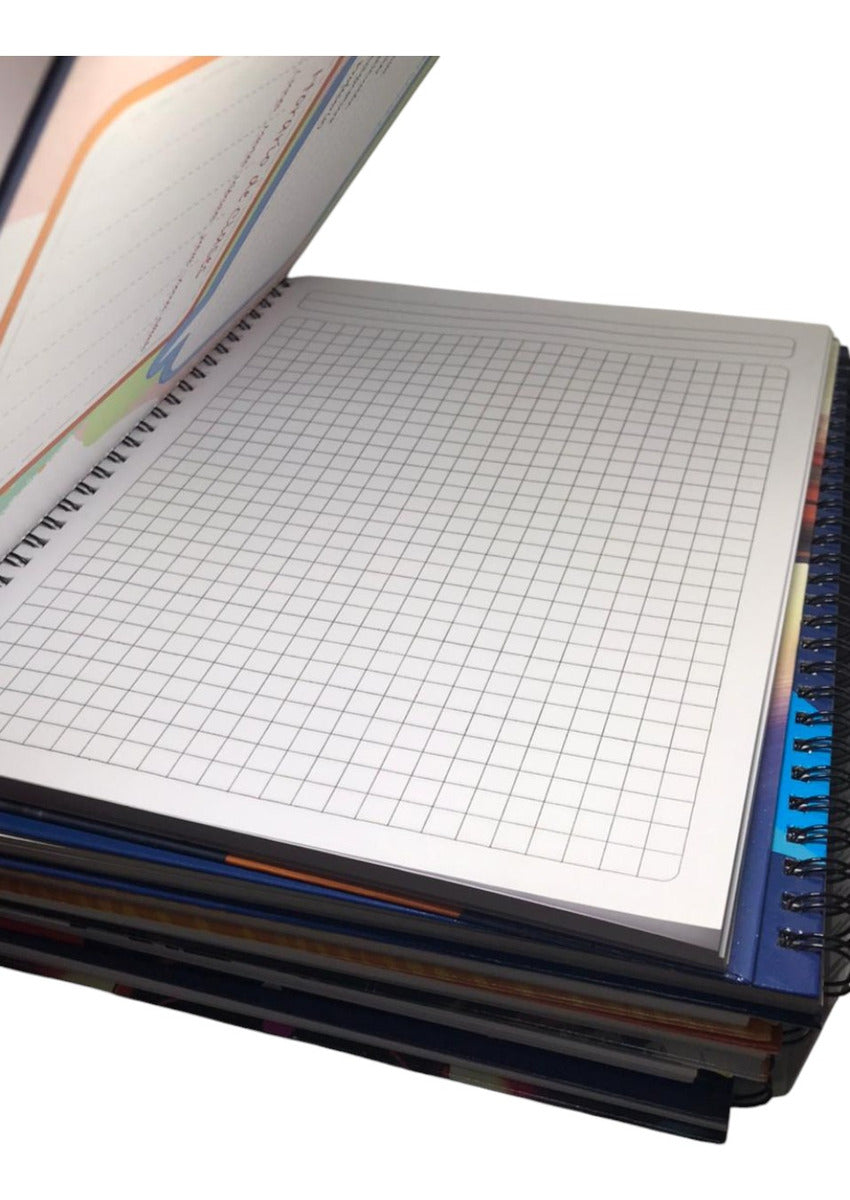 Pack 6 Cuadernos College 100 Hjs Variados Tapa Brillante 7mm