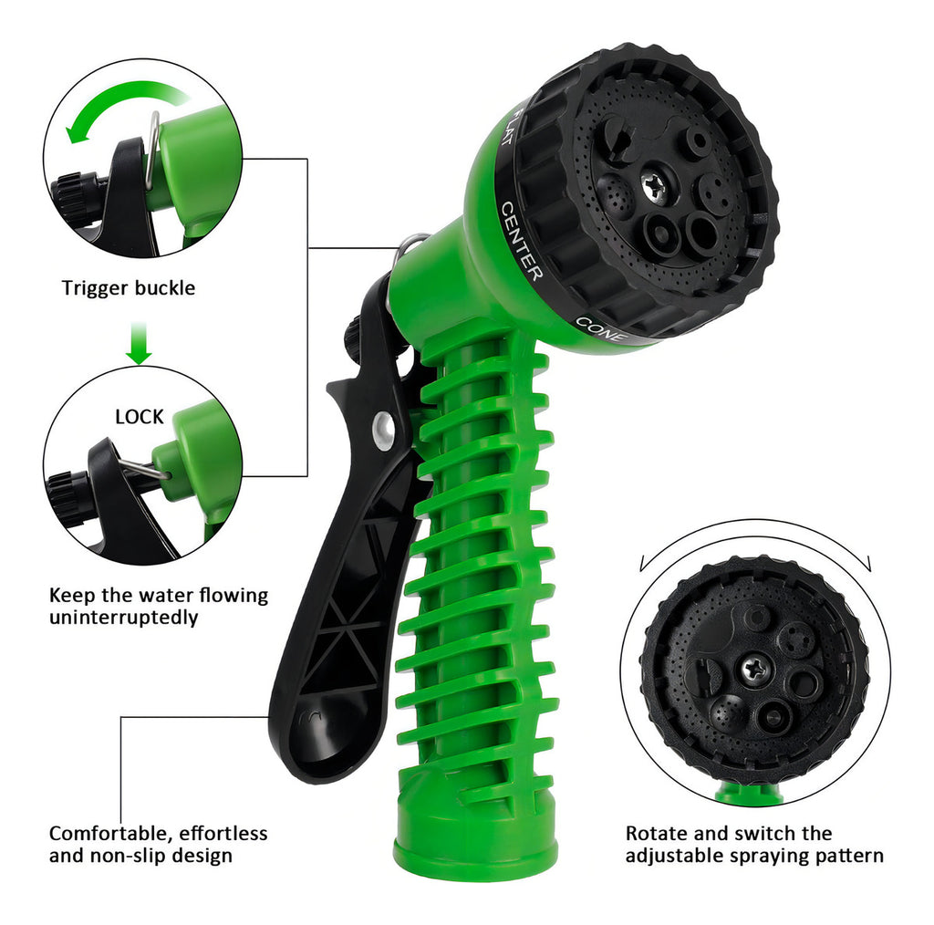 Manguera Retráctil Expandible Jardín Magic Hose 30 Metros Color Verde Lima