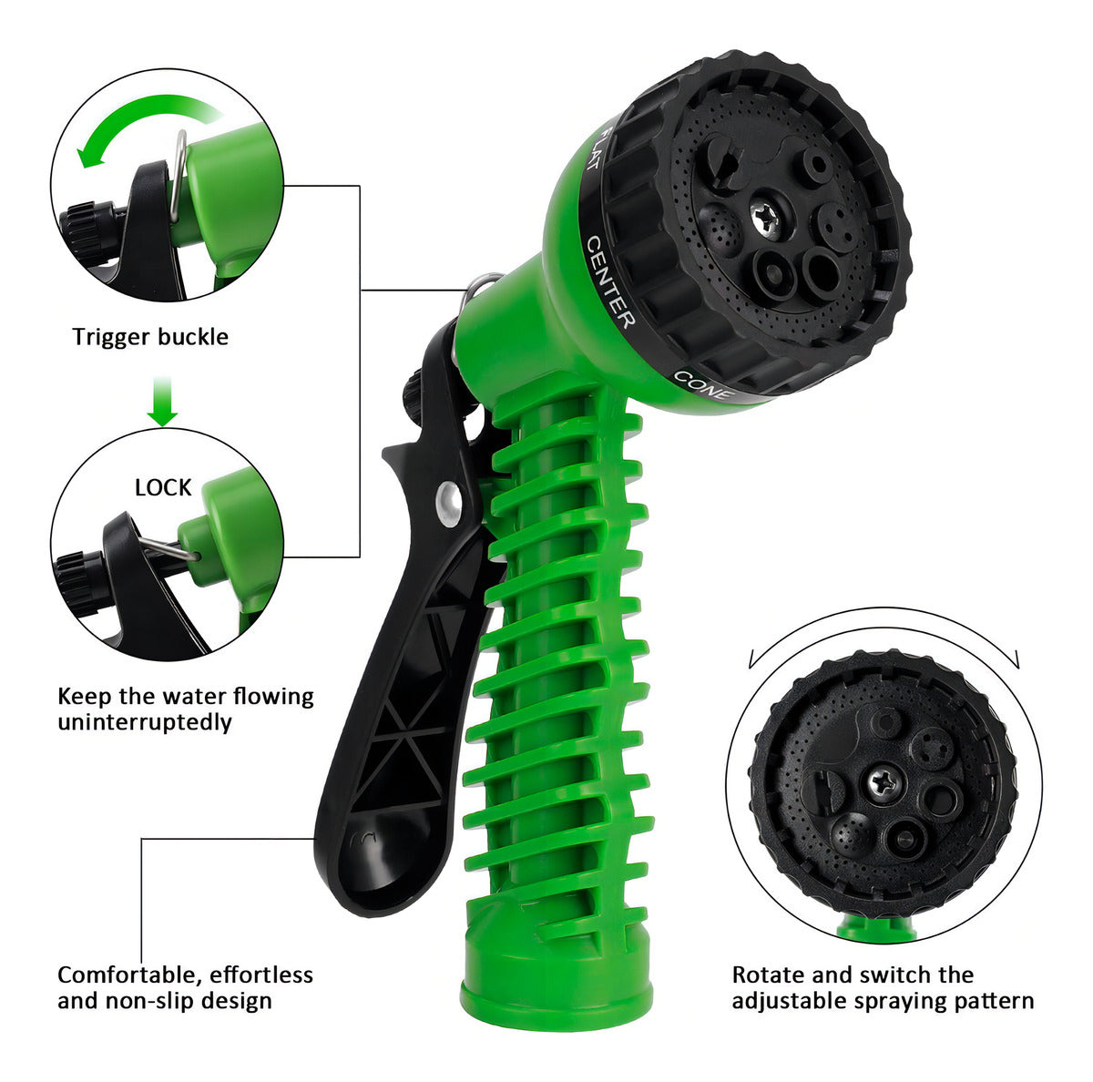 Manguera Retráctil Expandible Jardín Magic Hose 30 Metros Color Verde Lima