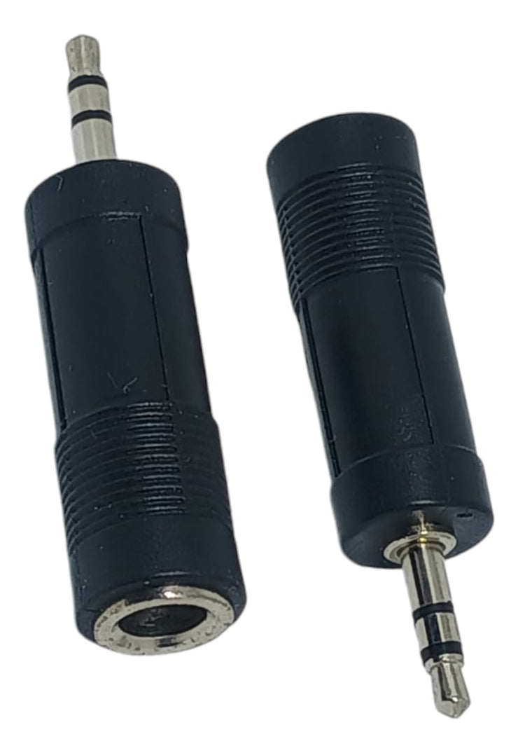 X2 Adaptador Audio 6.3mm Hembra A Plug 3.5mm Macho Estereo