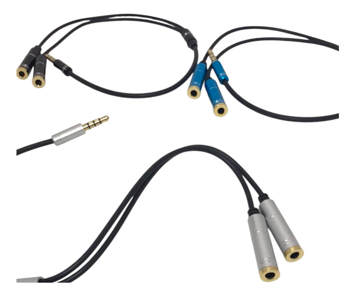 Cable Adaptador Audio Auxiliar 3.5mm Macho A 2 Hembra