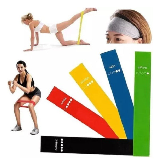 Set Banda Elástico Ejercicio Kit Bandas De Resistencia
