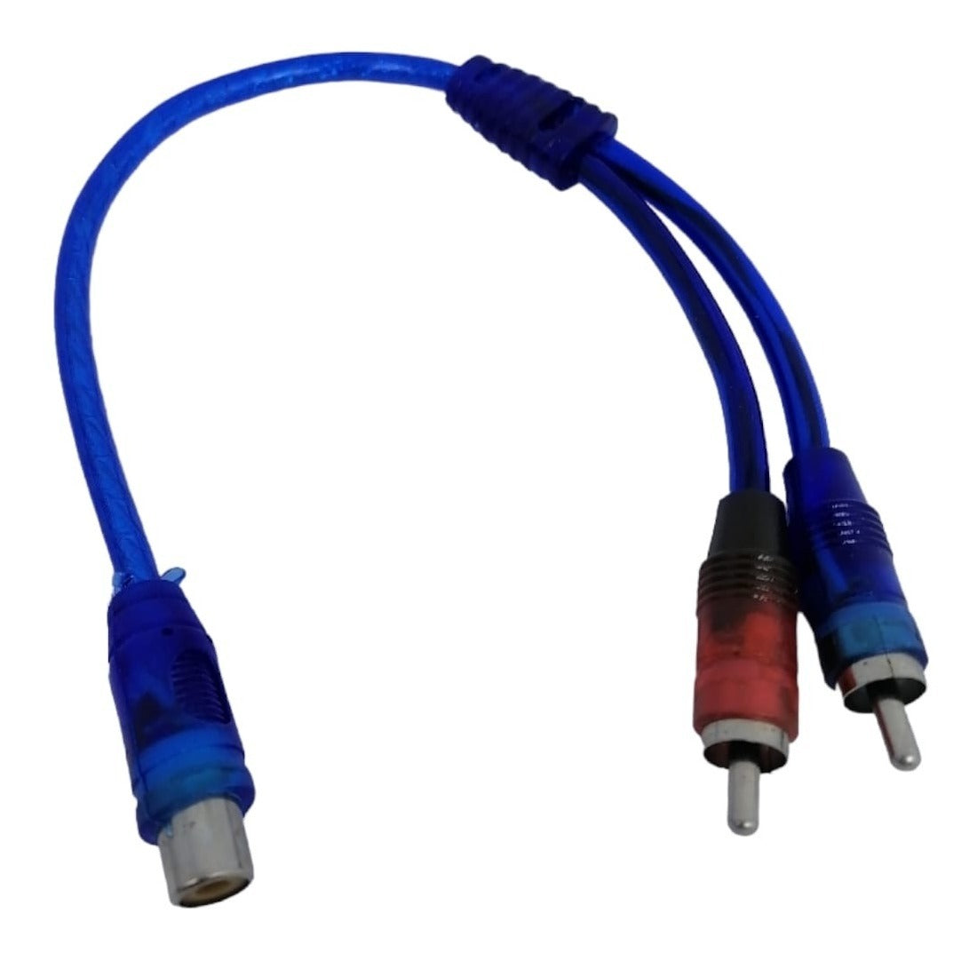 Cable Adaptador De Audio De 2 Rca Macho X 1 Rca Hembra.