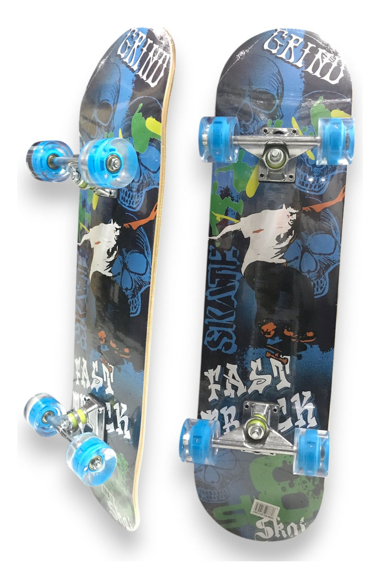 Tabla De Skate Completa 7 Capas Luz Led