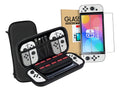 Estuche Protector Duro Y Lamina Mica Nintendo Switch Oled H9 Color Negro Panini
