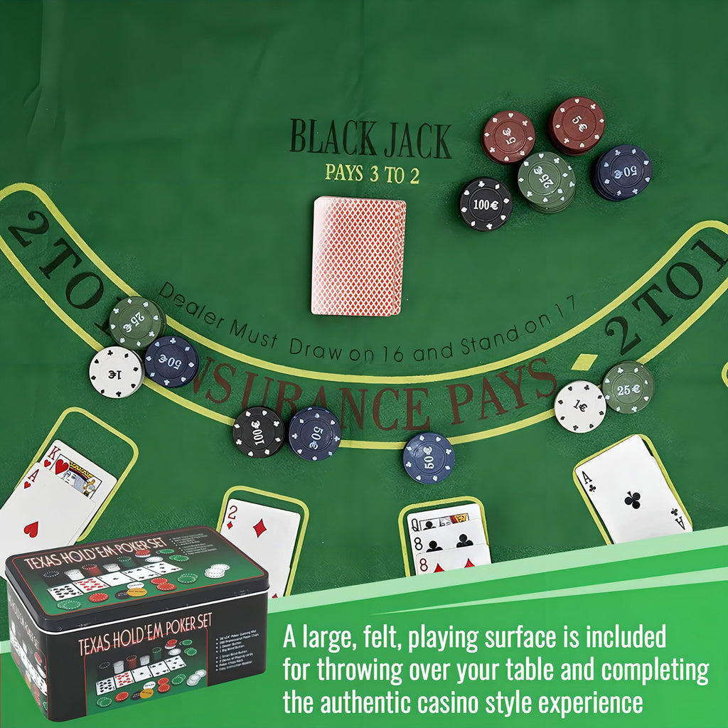 Set De Poker Texas Holdem 200 Fichas Profesional Set Caja