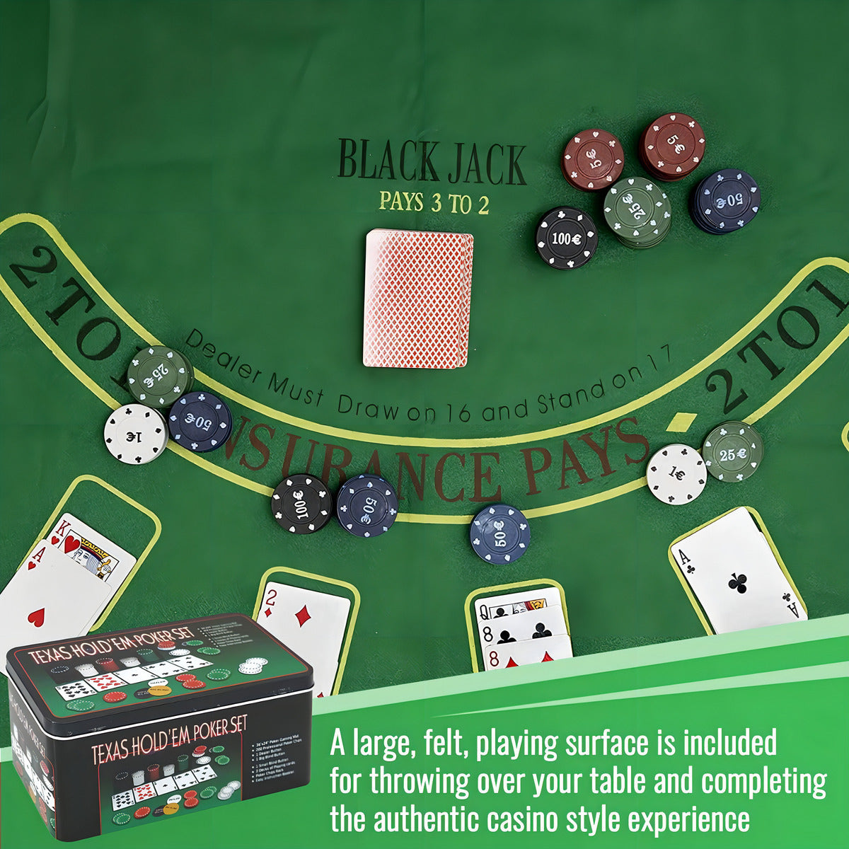 Set De Poker Texas Holdem 200 Fichas Profesional Set Caja