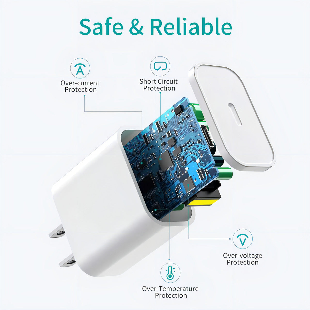 Cargador Carga Rápida 20w Para iPhone Tipo C A Lightning Blanco