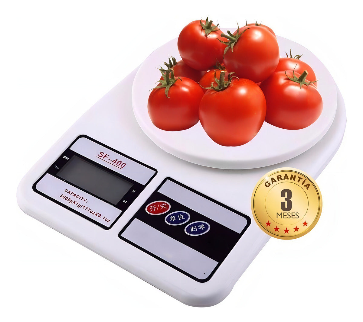 Balanza Digital De Cocina Sq Sf-400 Capacidad 10kg Con Función Tara Blanco 10 Kg
