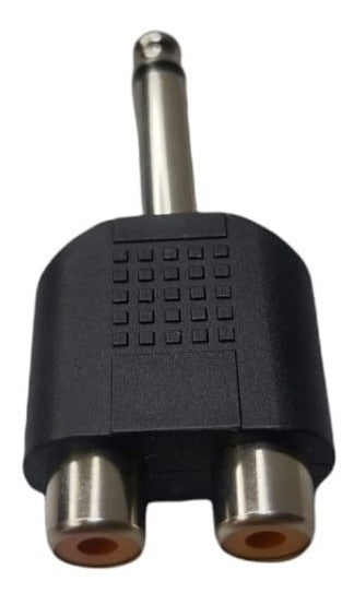 Adaptador Copla Audio 2 Rca Hembra A Plug 6,3mm Macho