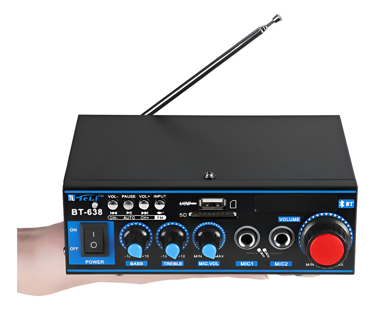 Mini Amplificador Bluetooth Digital Hifi 2ch Color Negro Feelsales
