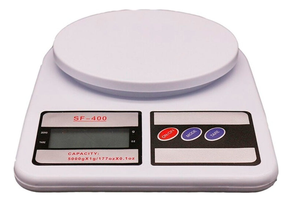 Balanza Digital De Cocina Sq Sf-400 Capacidad 10kg Con Función Tara Blanco 10 Kg