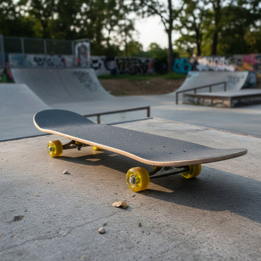Tabla De Skate Madera Natural 7 Capas Rueda Amarilla