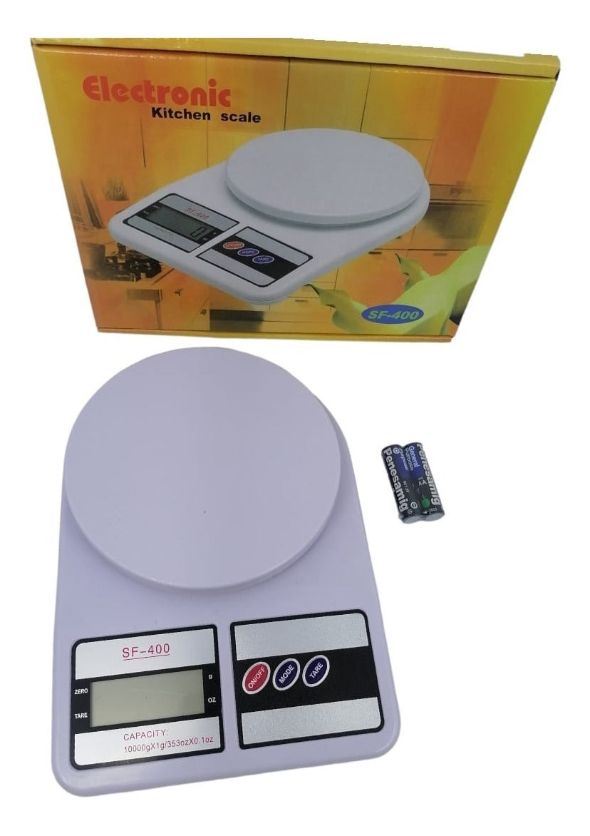 Balanza De Cocina Digital Electronic Sf-400 10kg Blanco