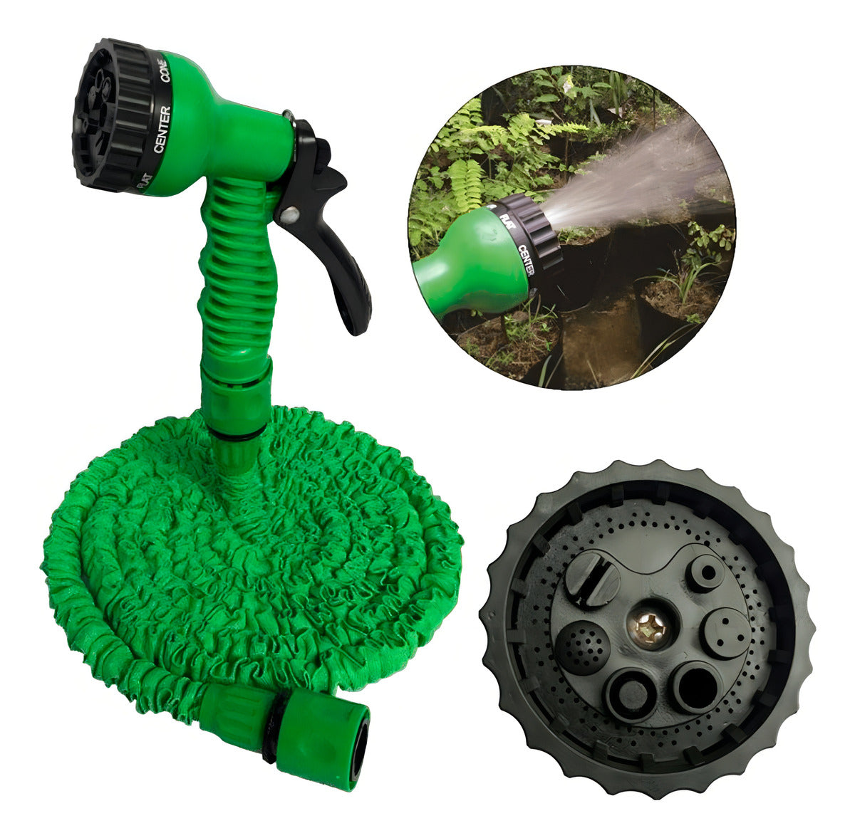 Manguera Retráctil Expandible Jardín Magic Hose 30 Metros Color Verde Lima