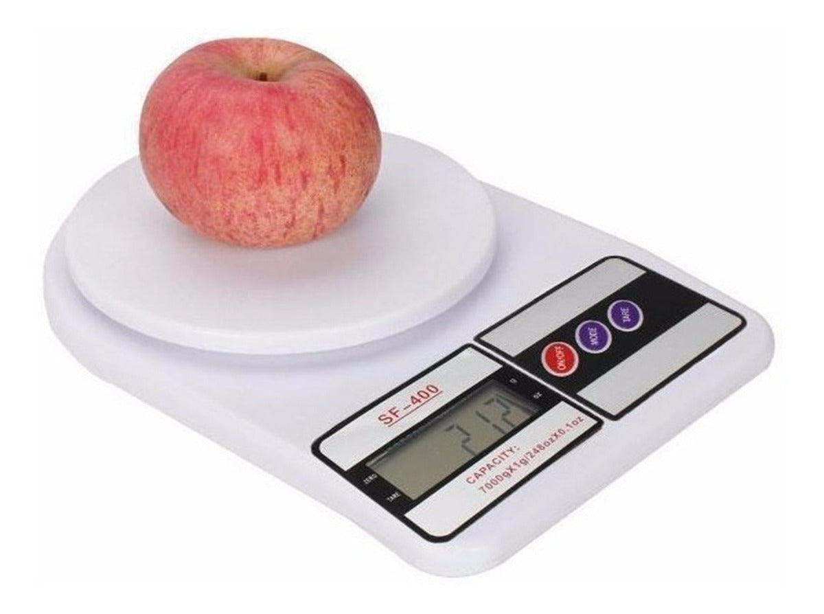 Balanza Digital De Cocina Sq Sf-400 Capacidad 10kg Con Función Tara Blanco 10 Kg