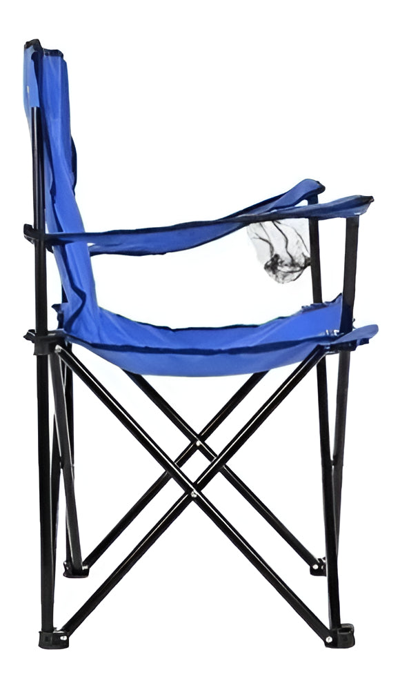 Silla Plegable Camping Playa Picnic Con Porta Vasos Color Azul