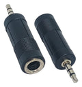 X2 Adaptador Audio 6.3mm Hembra A Plug 3.5mm Macho Estereo