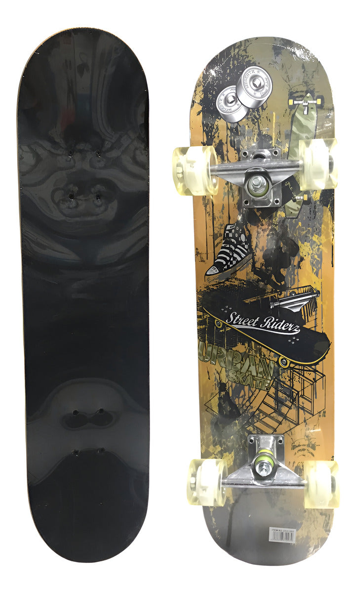 Tabla De Skate Completa 7 Capas Luz Led