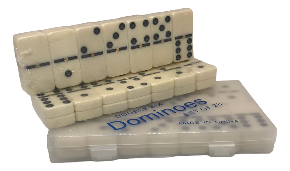 Dominó Estuche Plástico Dura 28 Pza Tamaño Grande 17 X 10 Cm