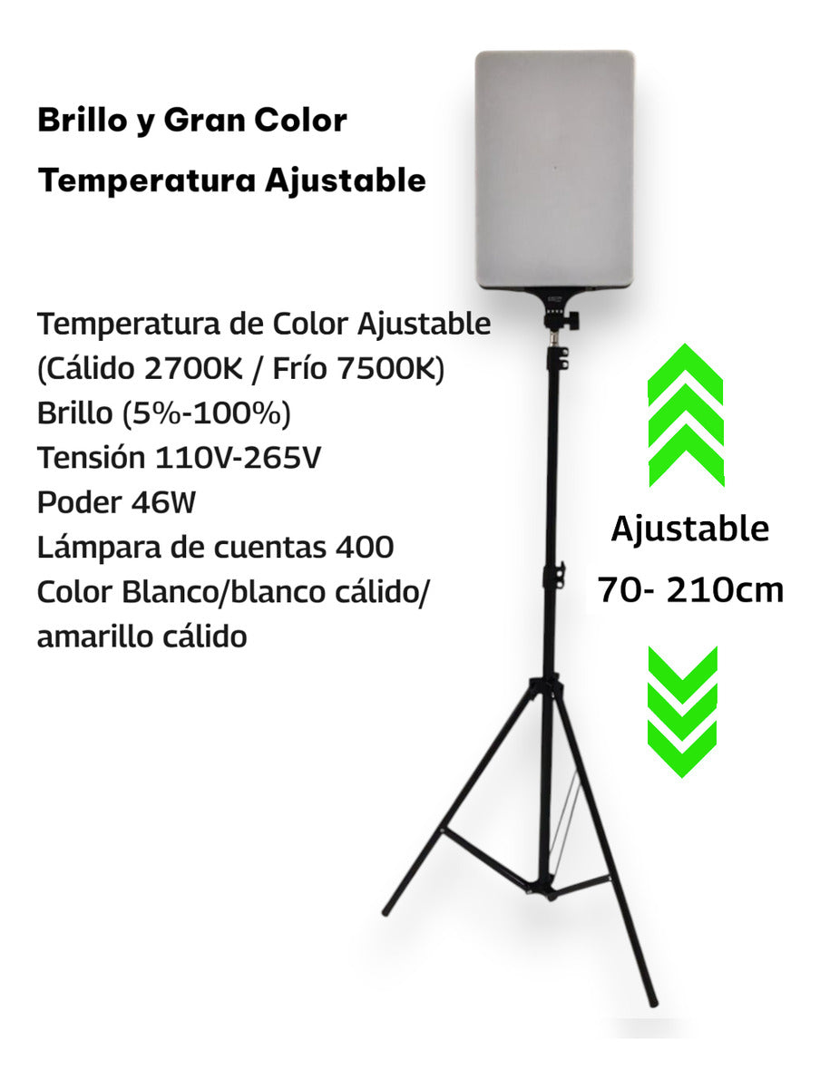 Lámpara Fotográfica Panel Iluminación Tripode Luz Led
