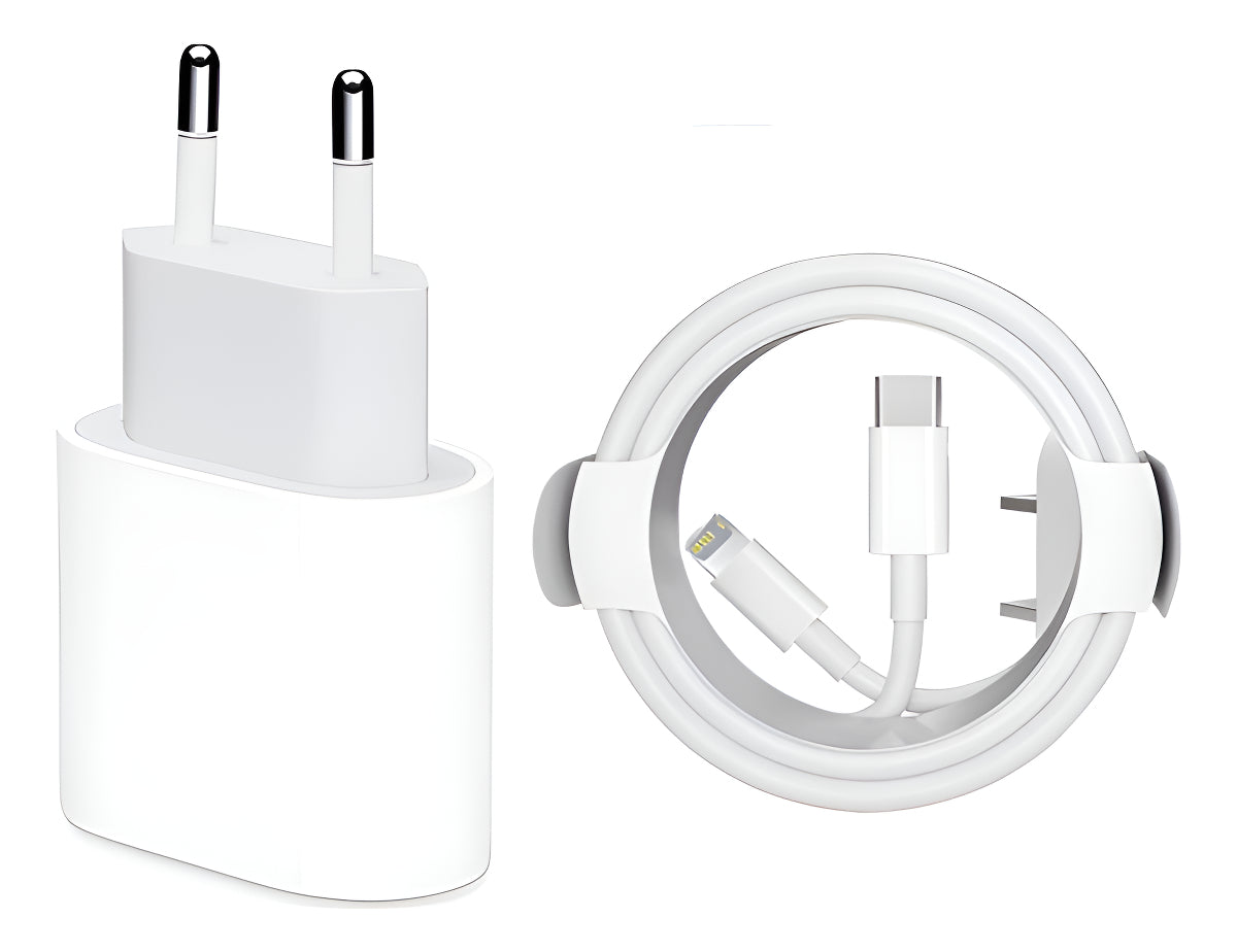 Cargador Carga Rápida 20w Para iPhone Tipo C A Lightning Blanco