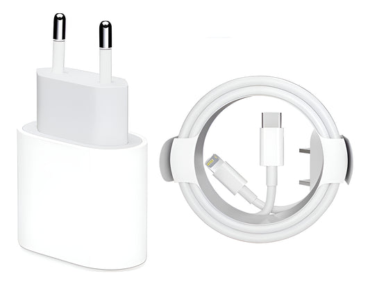 Cargador Carga Rápida 20w Para iPhone Tipo C A Lightning Blanco
