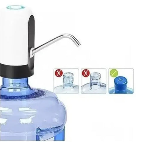 Bomba Dispensador Agua Eléctrica Acero Inox Botellón USB Recargable