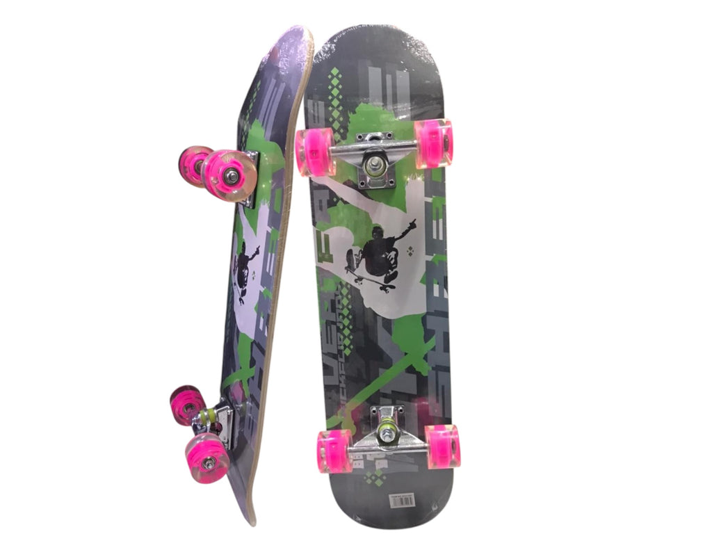 Tabla De Skate Completa 7 Capas Ruedas Luz Led
